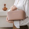 2 Pieces PU Cosmetic Bag Travel Bag, Large Capacity Layered