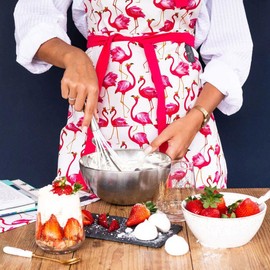 Sara Miller 287133J Flamingo Repeat Adult Apron in Presentation Box