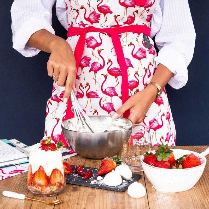 Sara Miller 287133J Flamingo Repeat Adult Apron in Presentation Box