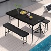 VECELO 3 Piece Folding Picnic Table with 2 Benches, 47.2"