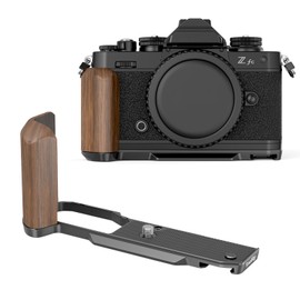 SMALLRIG Z fc Wooden Handgrip, L-Shape Grip Holder for Nikon Z fc Camera, Retro-Style Side Handle with 1/4"-20 Threaded Hole, Cold Shoe, Quick Release Plate for Arca (Black) - 4802