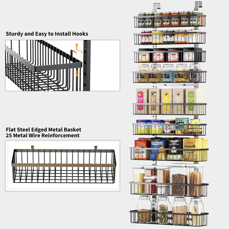 Moforoco 9-Tier Over The Door Pantry Organizer, Pantry Organization and