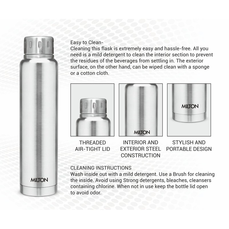MILTON Thermos Insulated Water Bottle 25 oz (750 ml) Stainless