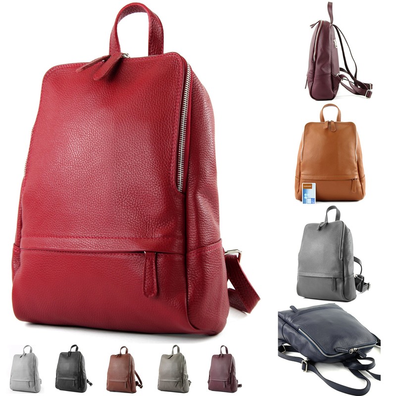 modamoda de T138 Ital Women’s Leather Backpack - sunshine yellow,