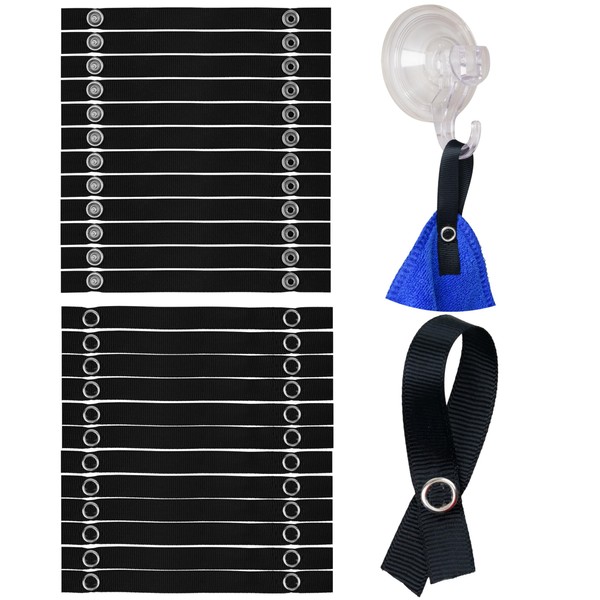 24 Pack 150 x 12 mm Loops in Black with