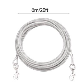 20FT Dog Tie Out Cable for Large Dogs,Dog Chains for Outside,Durable Dog Runner Tether Line for Outdoor,Heavy Duty Dog Tie Out Cable for Large Dogs Up to 125lbs