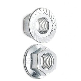 (Qty 15pcs) 1/2-13 Serrated Hex Flange Lock Nut/Wiz Nuts 1/2 x 13 Zinc Plated 1/2x13 Hardware Fastener Kit Set RV2266S