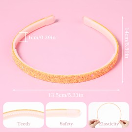 WLLHYF 4 Stück Glitzer-Haarband, Buntes Haar-Accessoire Kunststoff Glitzernd Niedlich Rutschfest Dick Glitzernd Konfetti Regenbogen-Haarbänder mit Zähnen für Kleine Mädchen (Mehrfarbige Sterne)