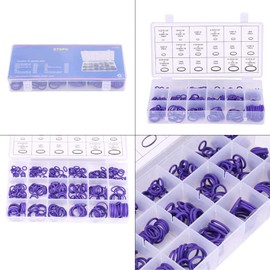 O-Ring Seal 270 Pieces Various Car Air Conditioning Compressor O-Ring Seal Set Rubber Washer (Purple)