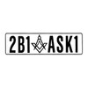 2B1ASK1 Square & Compass Masonic Vinyl Decal - [Black][6 Inch]