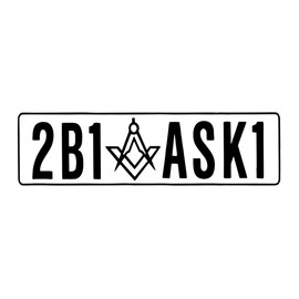 2B1ASK1 Square & Compass Masonic Vinyl Decal - [Black][6 Inch]