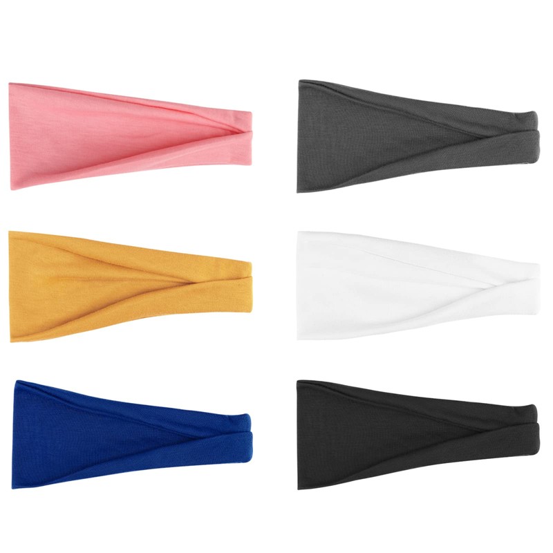 DRESHOW Pack of 6 Women's Boho Headbands, Printed Headbands, Twisted