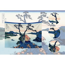 YONGFOTO 100 x 70 cm Ukiyo-e Tapestry Mountain Fuji 36 Views Room Wall Hanging Suwa Lake in Province Shinano Landscape Wall Art Japanese Traditional Painting Toyo Style Tapestries