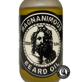 MAGNANIMOUS BEARD OIL (3.5 OZ) "ALEXANDER" SCENT (MAHOGANY, COGNAC, BLOOD ORANGE, RED PEPPER, CLARY SAGE, BOURBON, AND SANDALWOOD) - THE NON-GREASIEST BEARD OIL ON THE PLANET, ZEUS APPROVED!