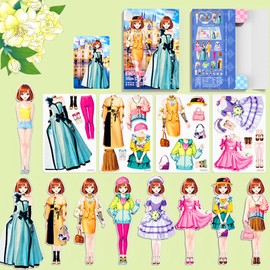 Daniel Axel Magnetic Dress Up Paper Doll,Magnet Princess Dress Up Dolls for Girls Ages 4-7 Kids,Travel Activities Road Trip Car Ride Interactive Learning Created Imagine Set Birthday Gift