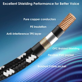 CeMeow Guitar Cable 15ft Right Angle Guitar Amp Cord 1/4 Inch Instrument Cable with Braided Tweed and Anti-Kinking Design,Black White