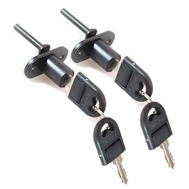 HOWDIA 2 Pcs Drawer Lock Cabinet Locks with Keys, Zinc Alloy Desk Locks File Cabinet Lock for Furniture Locker Showcase, Locking Rod Length 40mm, Cylinder Diameter 16mm (Black, Keyed Different)
