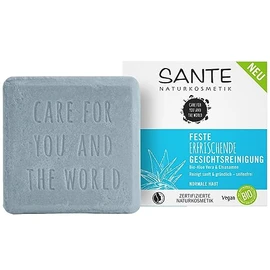 SANTE Naturkosmetik Firm Face Cleanser for Normal Skin, Vegan Formula with Organic Aloe Vera and Chia Seeds, Firm Refreshing Facial Cleansing, 1 x 60 g