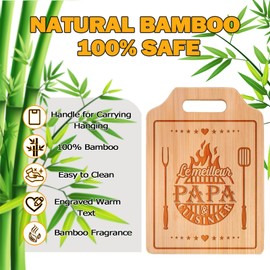 Cadeau Papa, Cadeau Anniversaire Papa, Planche à Découper en Bambou Gravée, Cadeau Fete des Peres Original 31 * 22 * 1cm