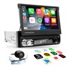 Single-Din-Touchscreen-Radio,Carplay&Android Auto,Car-Stereo-with Backup Camera Bluetooth/FM/RDS Radio/Type-C/USB/SD/MP4/MP5 Player EZoneTronics
