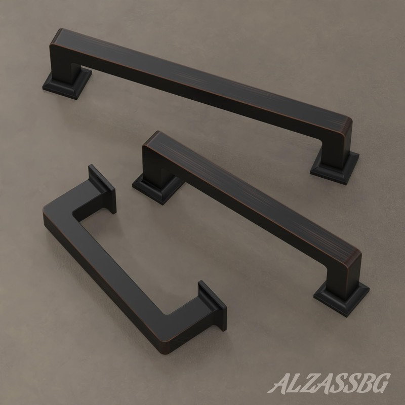 Alzassbg 10 Pack Oil Rubbed Bronze Cabinet Pulls, 3-3/4 Inch(96mm)