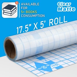 Chell Matte Clear Contact Paper Roll for Books, Crafts and Countertops, Self Adhesive Book Cover, 17.5 in x 5 ft
