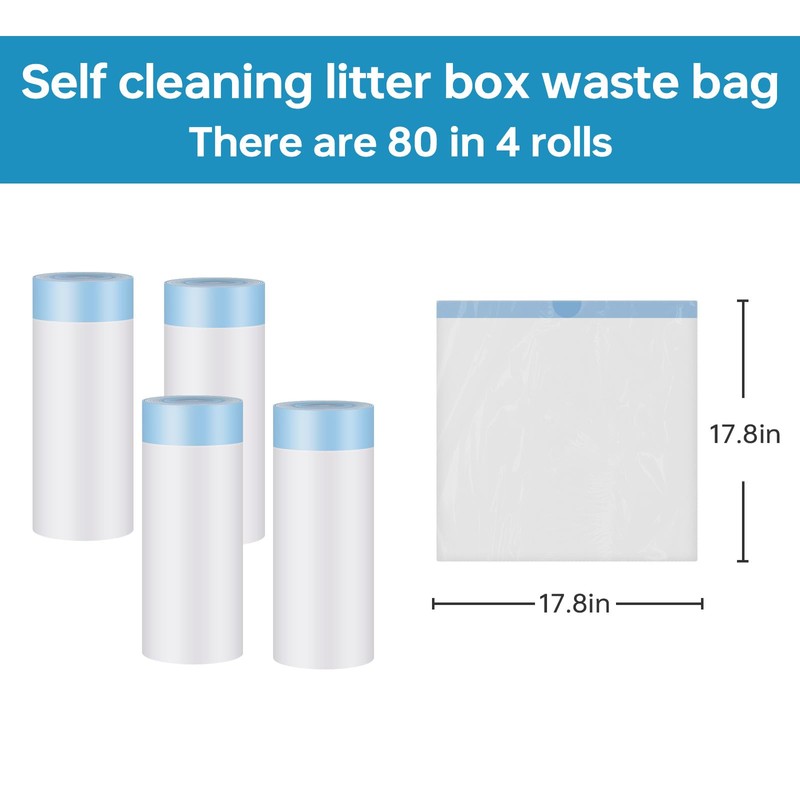 4 * 20 Count Trash Bags for Automatic Cat Litter
