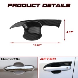 Xotic Tech Set(4Pcs) Carbon Fiber Texture Exterior Door Handle Bowl Cover Trim Panel Frame Compatible with Toyota Corolla 2020 2021 2022 2023 2024 2025