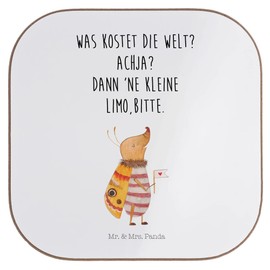 Mr. & Mrs. Panda Bottle Coaster Night Moth Flags - Gift, Cork Coaster, Good Mood, Animals, Cute, Sweet, What Costs the World,