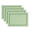 D'Moksha Homes Sage Green Linen Placemats with Forest Green Trim,