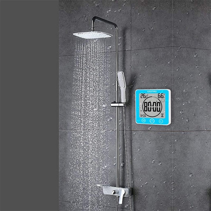 GXSTWU Digital Shower Clock, Bathroom Timer Clock, Waterproof for Water