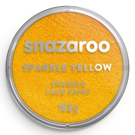Snazaroo Sparkle Face and Body Paint for Kids and Adults, Sparkle Yellow Colour, Water Based, Easily Washable, Non-Toxic, Makeup, Body Painting for Parties, for Ages 3+