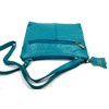 Women's Genuine Leather Small Cross Body Messenger Purse (Teal)