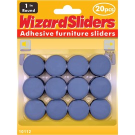 WIZARD SLIDERS 20 PCS PTFE(Teflon) 1 inch Furniture Glides Sliders, Furniture Sliders for Carpeted & Hardwood Floors,Chair Leg Floor Protectors, Self-Adhesive Small Appliance Sliders