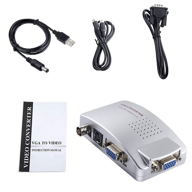 axGear VGA to BNC S-Video Converter Box Adapter Coaxial Video