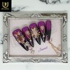 Tinkerbell handmade nail tips - Short C curve coffin /