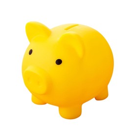 I'm so happy Piggy Bank Cute Pig Money Box Unbreakable 500 Yen Coin, Stylish, Children's Interior Decoration (Yellow)