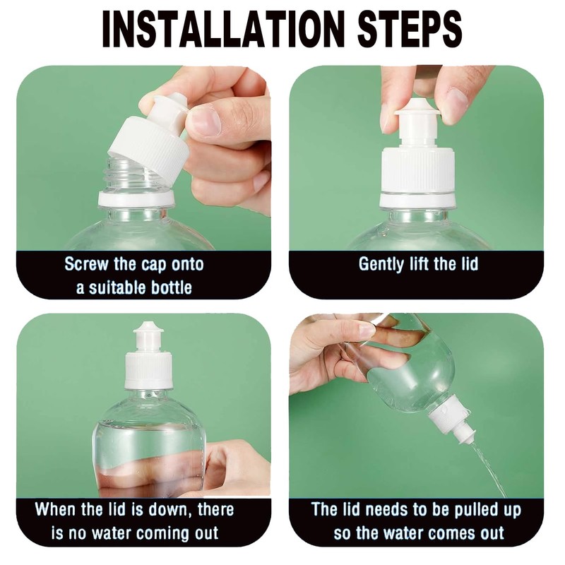BEANPRECOY Sports Water Bottle Cap Replacement - Durable Plastic Push-Pull