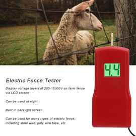 Tgoon 15KV Electric Fence Tester Voltage Detection for Farm Supply Fencing with LCD Screen, Handheld Fence Fault Finder Farming Equipment Portable Testing Tool