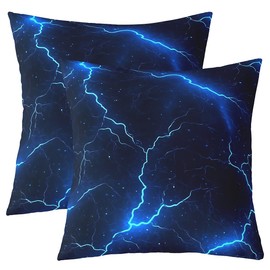 Loussiesd Blauer Blitz Cushion Covers, 50 x 50 cm, Children's Light Geometry Cushion Cover, Abstract Cushion Cover, Room Decor, Geometric Sofa Cushion, Couch Cushion, Set of 2