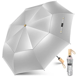 ZOMAKE UV Umbrella for Sun Protection UPF 50+,46 Inch Travel Compact Sun Umbrellas UV Blocking Small Auto Open Portable for Walking(Pink,Double Canopy)