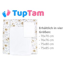 TupTam Changing Mat with 2 Waterproof Terry Cloth Covers - Soft Padded & Skin-friendly MAR02579 Colour: Wild Animals Size: 75cm Length / 65cm Width