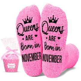 HAPPYPOP November Birthday Gifts for Women - Birthday Socks Happy Birthday Queen Socks, Socks for Her Female