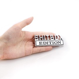 CARRUN 2 Pcs SHITBOX Edition Emblem Car Side Rear Front Hood Trunk Door Badge 3D Decal Sticker Fit for Car Truck SUV CR-Edition CR-Edition