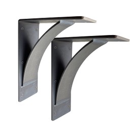 RRD Steel Mantel Brackets Heavy Duty (2 Pack) Fireplace Mantel Brackets - Countertop Support Bracket - Hand Welded Steel Bracket - Mantel Bracket Rustic Farmhouse Décor (9"x12"x4", ¼” Natural Steel)