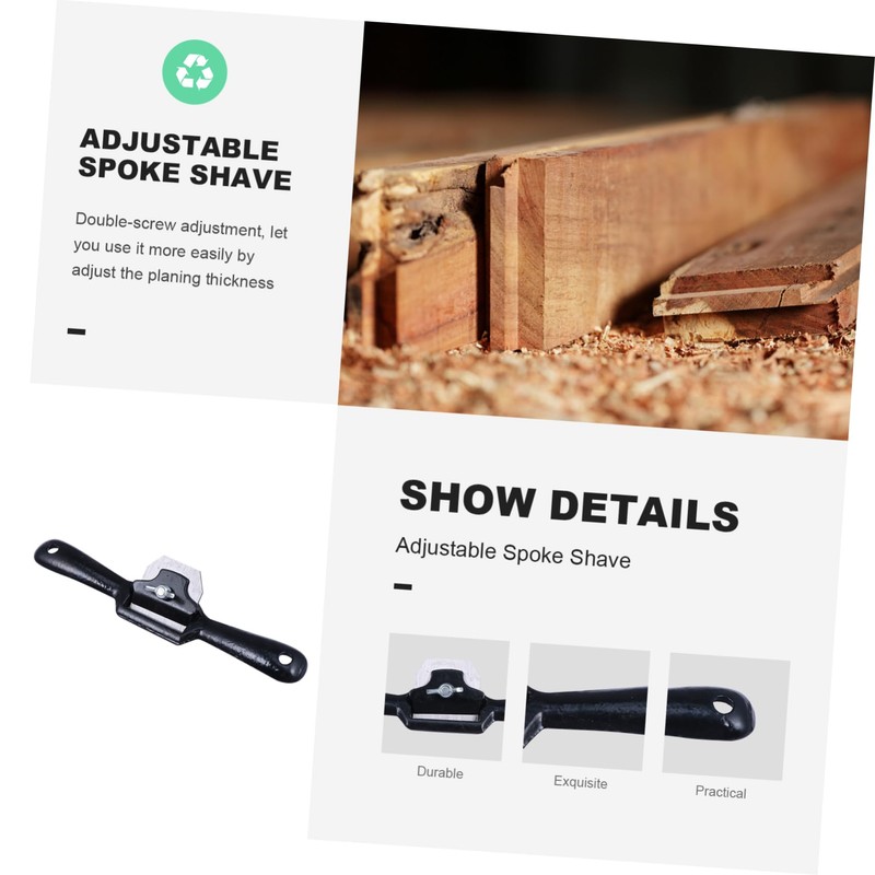 TEHAUX 2 Pieces Adjustable Spokeshave with Flat Base Metal Trimming