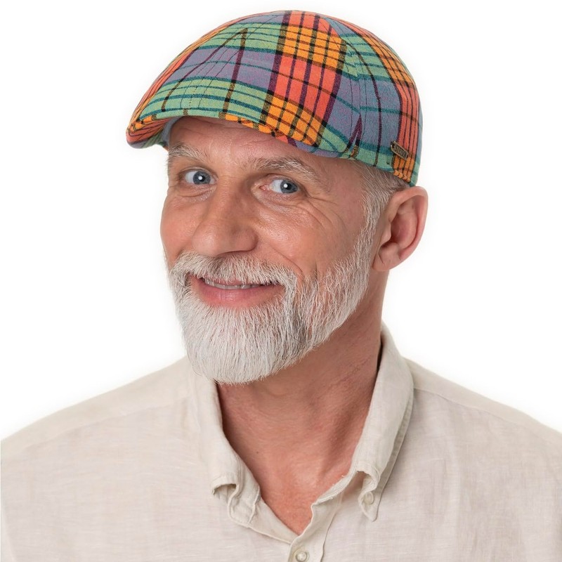 Stetson Texas Colour Check Flat Cap - Checked Style -