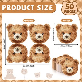 50 PCS Bear Shaped Napkins We Can Bearly Wait Baby Shower Decorations Brown Bear Party Supplies Disposable Paper Napkins for Boys Girls Kids Birthday Baby Shower Party Decorations Favors