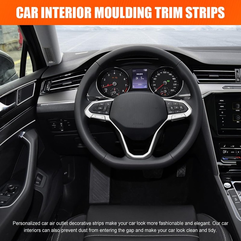 Car Interior Moulding Trim Strips, 33Ft/10M Universal Electroplating Decoration Filler