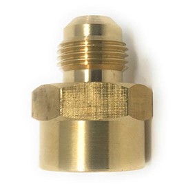 Brass Connector for Fuel or Gas Line coupling adapter 46F 3/8" flare 45° x 1/2" FNPT Campana Niple - Conector de latón para línea de combustible o gas 46F Mflare 45 ° x FNPT